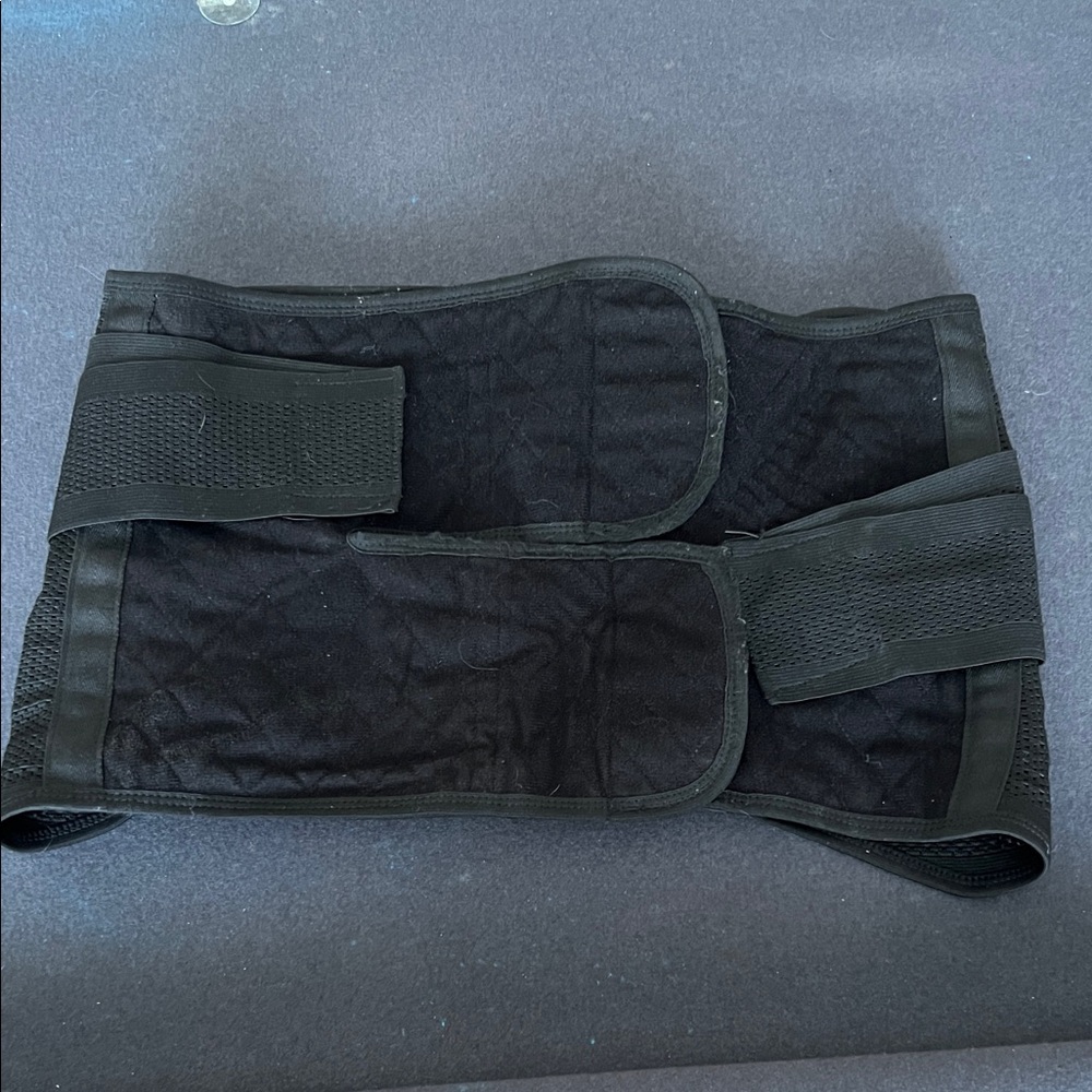 Black Waist Binder Trainer Belt with Velcro used for surgery Large #B-12